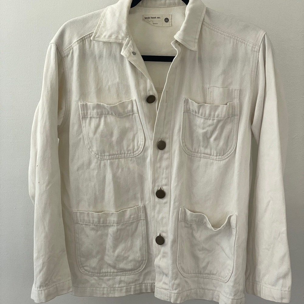 Womens chore jacket, cream